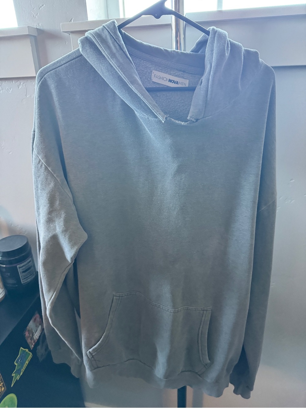 Fashion Nova Washed Sage Green Hoodie